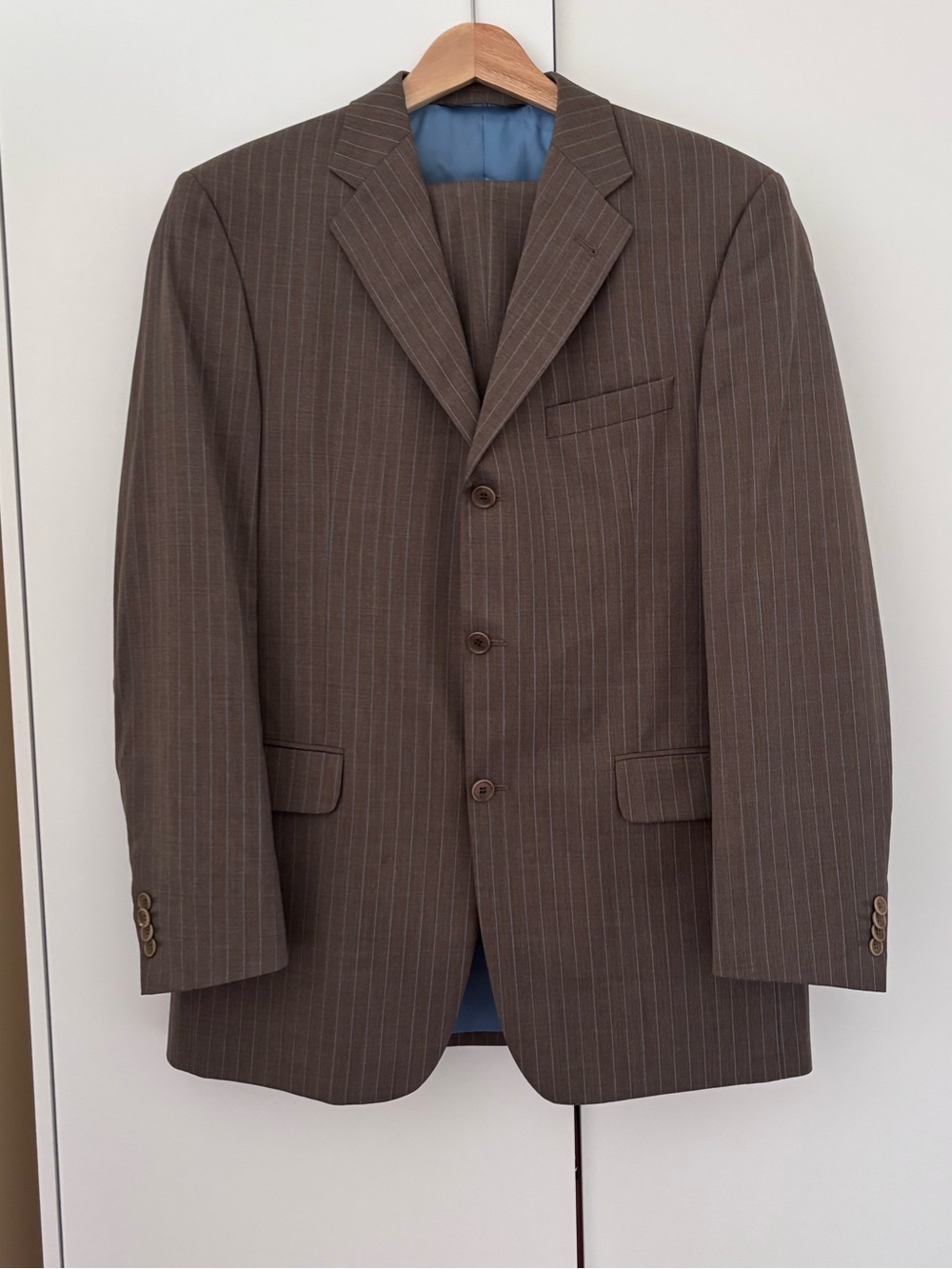 Vintage Coppley Brown Pinstripe 2-Piece Suit Size 40R